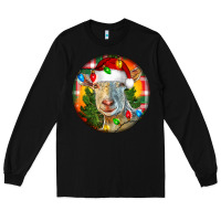 Black Saanen Goat Christmas Long Sleeve Tee - LillyAllenDesigns