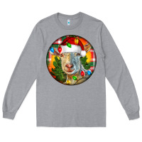 Heather Grey Saanen Goat Christmas Long Sleeve Tee - LillyAllenDesigns