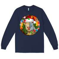 Navy Saanen Goat Christmas Long Sleeve Tee - LillyAllenDesigns