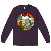 Plum Saanen Goat Christmas Long Sleeve Tee - LillyAllenDesigns