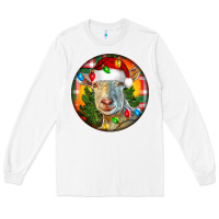 White Saanen Goat Christmas Long Sleeve Tee - LillyAllenDesigns
