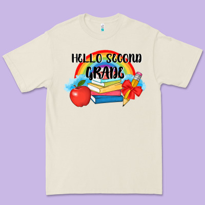 Back To School Hello Second Grade 3200x2400 Premium Tee Designed By Adodesignshop
