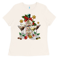 Bone Christmas martini  and martini bottle Ladies Tee - AdoDesignShop