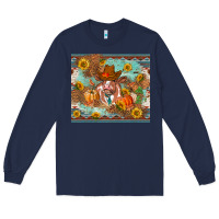 Navy Fall heifer cow Long Sleeve Tee - RanaPortraitStore