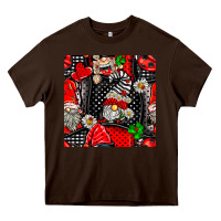 Chocolate Brown ladybug gnomes seamless pattern Heavy Core Tee - BundleAndBundleShop