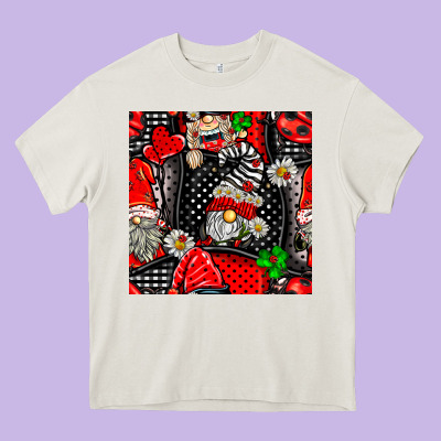 Ladybug Gnomes Seamless Pattern Heavy Core Tee Designed By Bundleandbundleshop
