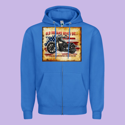 Old Indians Never Die Zipper Hoodie Designed By Tumblerdesignbyshophia