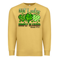 Antique Gold St. Patrick's Not lucky simply blessed Premium Sweatshirt - OliviaCreatesArt
