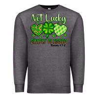 Charcoal Heather St. Patrick's Not lucky simply blessed Premium Sweatshirt - OliviaCreatesArt