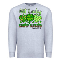 Heather Grey St. Patrick's Not lucky simply blessed Premium Sweatshirt - OliviaCreatesArt