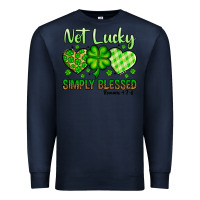 Navy St. Patrick's Not lucky simply blessed Premium Sweatshirt - OliviaCreatesArt