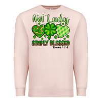 Pale Pink St. Patrick's Not lucky simply blessed Premium Sweatshirt - OliviaCreatesArt