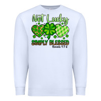 White St. Patrick's Not lucky simply blessed Premium Sweatshirt - OliviaCreatesArt