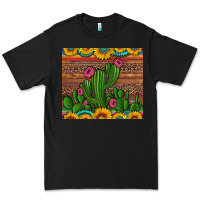 Black sunflowers turquoise serape cactus tumbler Premium Tee - Artiststas