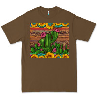 Cacao sunflowers turquoise serape cactus tumbler Premium Tee - Artiststas