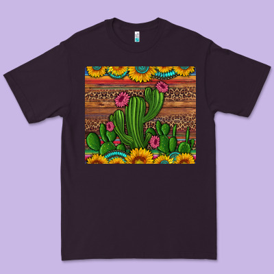 Sunflowers Turquoise Serape Cactus Tumbler Premium Tee Designed By Artiststas