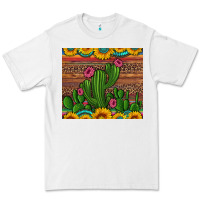White sunflowers turquoise serape cactus tumbler Premium Tee - Artiststas