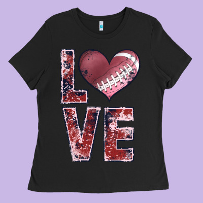 Football Love Ladies Tee Designed By Jahusdesignshop