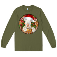 Army Green Baby Cashmere Goat Christmas Long Sleeve Tee - LillyAllenDesigns