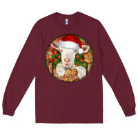 Burgundy Baby Cashmere Goat Christmas Long Sleeve Tee - LillyAllenDesigns