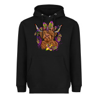 Black mardi gras cow Heavyweight Hoodie - OliviaCreatesArt