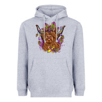 Heather Grey mardi gras cow Heavyweight Hoodie - OliviaCreatesArt