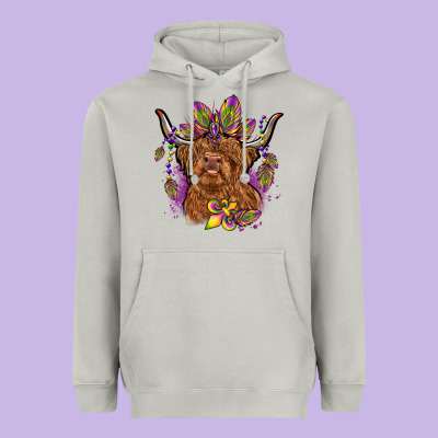 Mardi Gras Cow Heavyweight Hoodie Designed By Oliviacreatesart