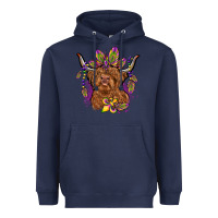 Navy mardi gras cow Heavyweight Hoodie - OliviaCreatesArt