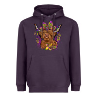 Plum mardi gras cow Heavyweight Hoodie - OliviaCreatesArt