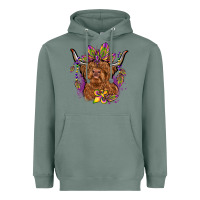 Sage mardi gras cow Heavyweight Hoodie - OliviaCreatesArt