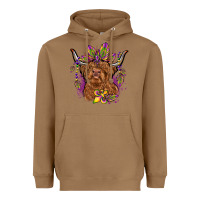 Toasted Coconut mardi gras cow Heavyweight Hoodie - OliviaCreatesArt