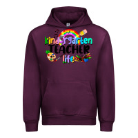 Mauve Wine Kindergarten Teacher Life Urban Hoodie - LillyAllenDesigns