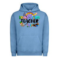 Pigment Pebble Blue Kindergarten Teacher Life Urban Hoodie - LillyAllenDesigns