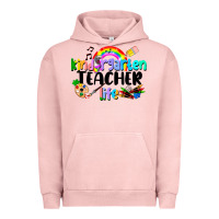 Pigment Salmon Kindergarten Teacher Life Urban Hoodie - LillyAllenDesigns