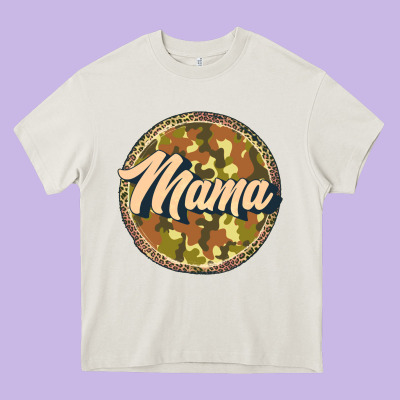 Mama   Camouflage Heavy Core Tee Designed By Jahusdesignshop