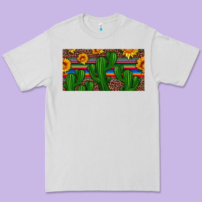 Sunflowers And Cactus License Plate Premium Tee Designed By Artiststas