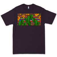 Plum sunflowers and cactus license plate Premium Tee - Artiststas