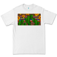 White sunflowers and cactus license plate Premium Tee - Artiststas