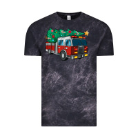 Cloud Black christmas fire truck Vintage Tee - MaliasSmallBusiness