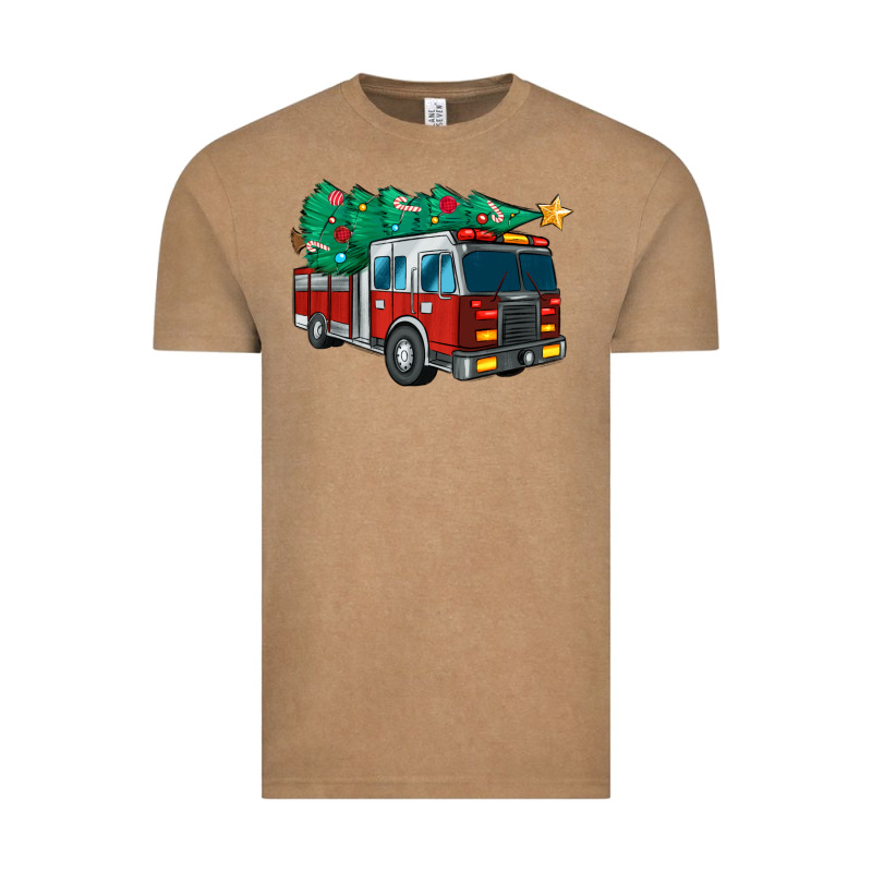 Christmas Fire Truck Vintage Tee by MaliasSmallBusiness | Teevron