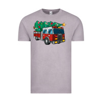 Vintage Zinc christmas fire truck Vintage Tee - MaliasSmallBusiness