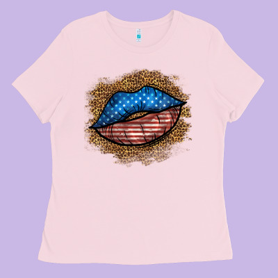 Western 4 Of July Lips Ladies Tee Designed By Bundleandbundleshop