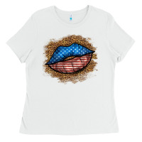 White western 4 of july lips Ladies Tee - BundleAndBundleShop