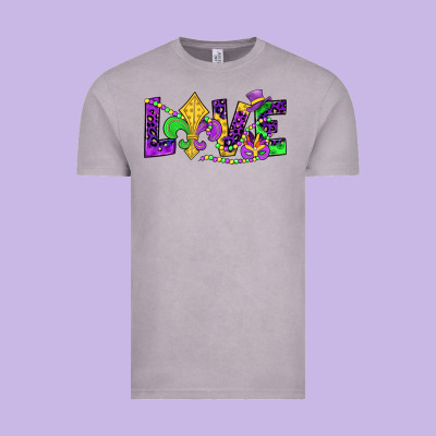 Mardi Gras Love Vintage Tee Designed By Jahusdesignshop