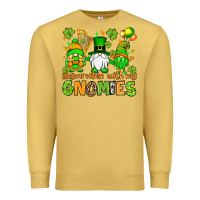 Antique Gold St. Patrick's Day shamrockin' with my gnomies Premium Sweatshirt - OliviaCreatesArt