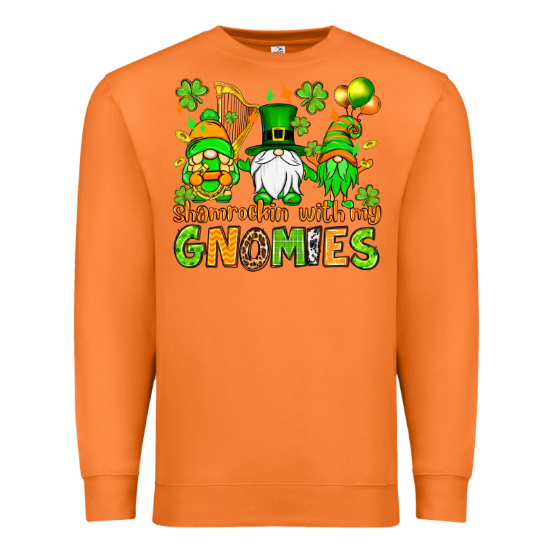 St. Patrick's Day Shamrockin' With My Gnomies Premium Sweatshirt by OliviaCreatesArt | Teevron