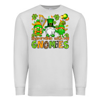 Dove Grey St. Patrick's Day shamrockin' with my gnomies Premium Sweatshirt - OliviaCreatesArt