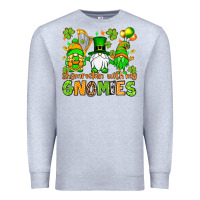 Heather Grey St. Patrick's Day shamrockin' with my gnomies Premium Sweatshirt - OliviaCreatesArt