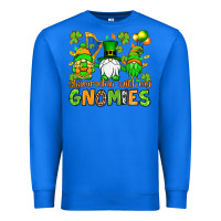 True Royal St. Patrick's Day shamrockin' with my gnomies Premium Sweatshirt - OliviaCreatesArt