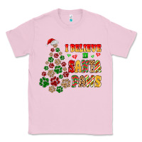 Bubblegum Pink i believe in santa paws Classic Tee - MaliasSmallBusiness